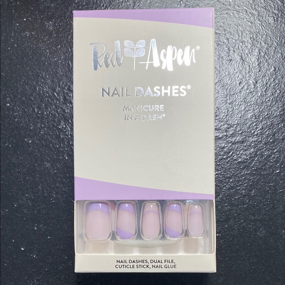 Red Aspen Purple and Nude Nail Dashes - Nailed it Nichole